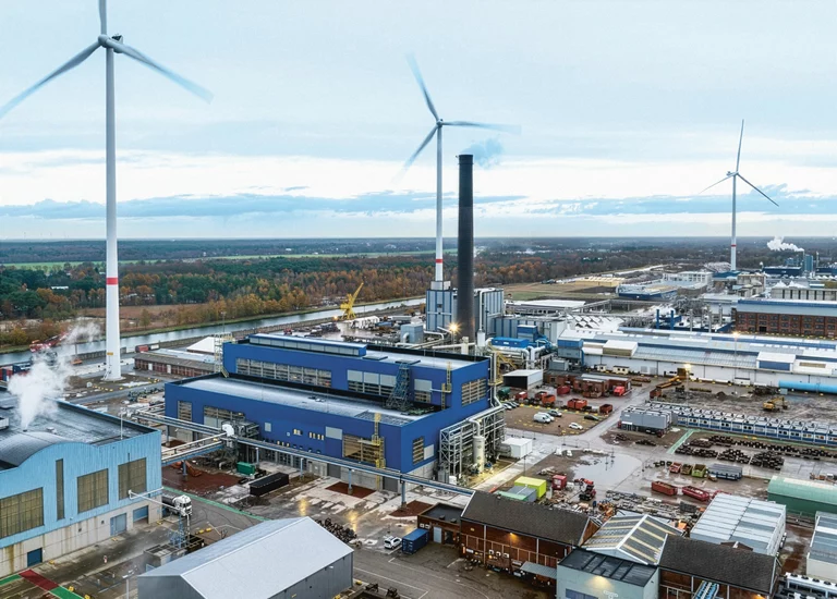 Luftaufnahme des belgischen Aurubis Standortes Bleed Treatment Olen Beerse (BOB)